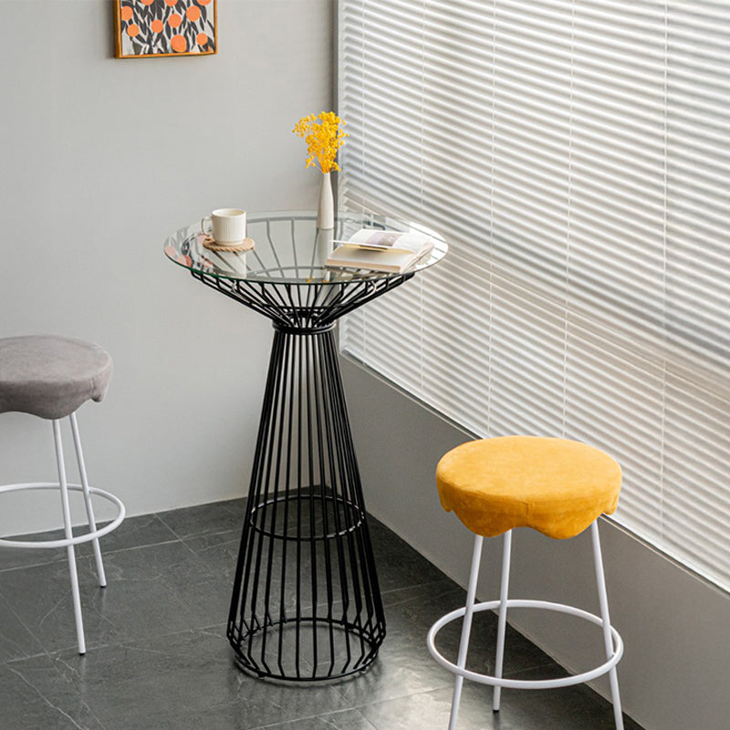 カウンターテーブル|シンプルガラス・メタル