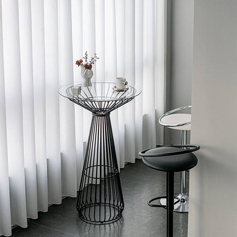 カウンターテーブル|シンプルガラス・メタル