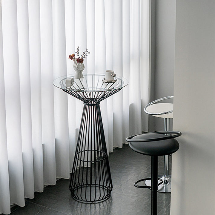 カウンターテーブル|シンプルガラス・メタル