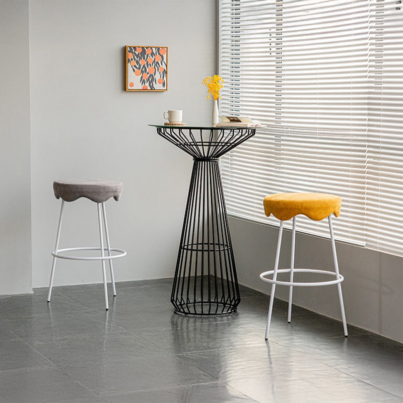 カウンターテーブル|シンプルガラス・メタル