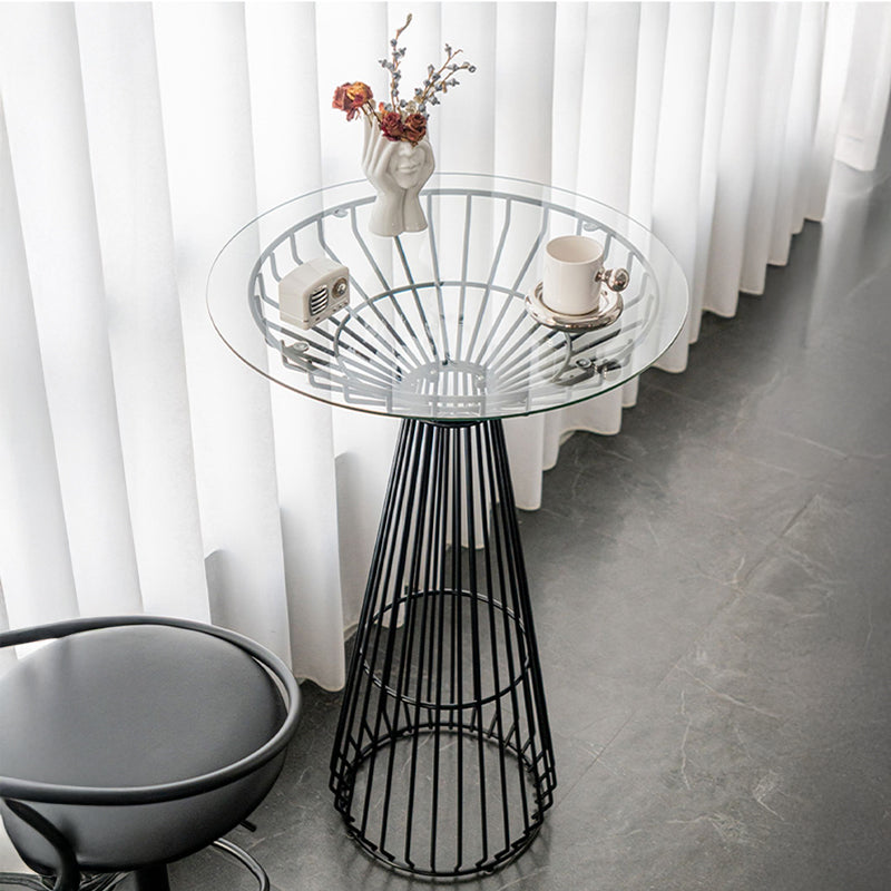 カウンターテーブル|シンプルガラス・メタル