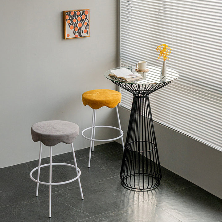 カウンターテーブル|シンプルガラス・メタル