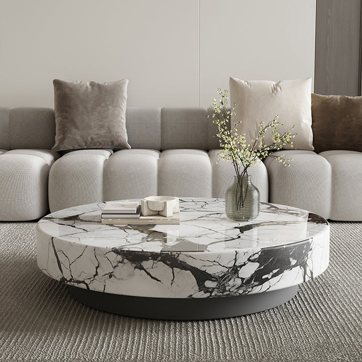 ローテーブル|クリーム風 マーブル模様 おしゃれ