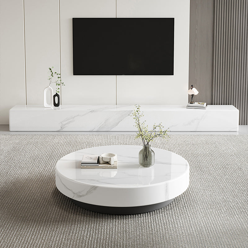 ローテーブル|クリーム風 マーブル模様 おしゃれ