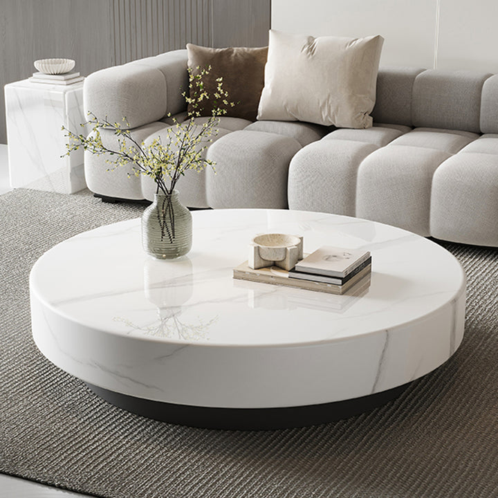 ローテーブル|クリーム風 マーブル模様 おしゃれ