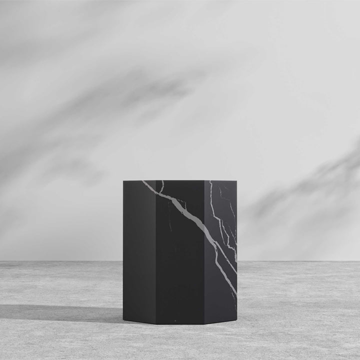 サイドテーブル|大理石模様 高級感 八辺形デザイン