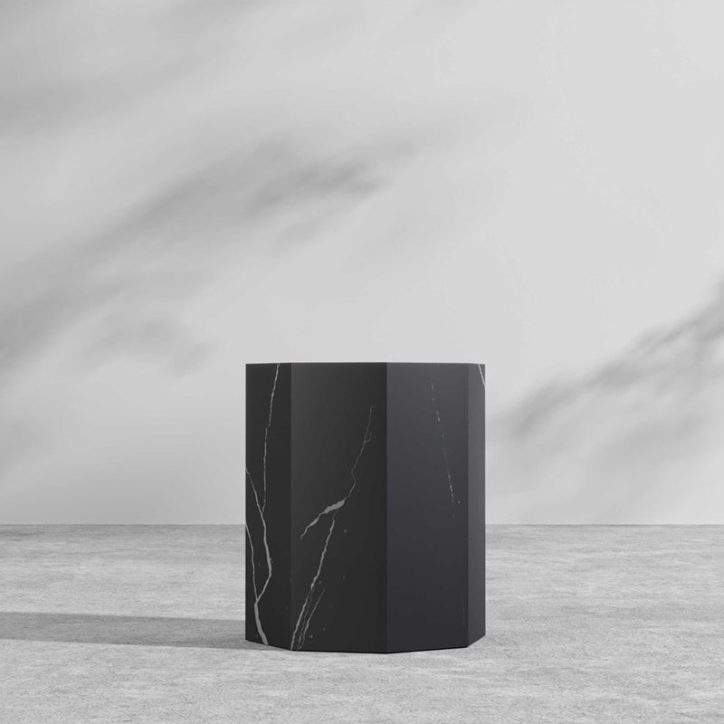サイドテーブル|大理石模様 高級感 八辺形デザイン