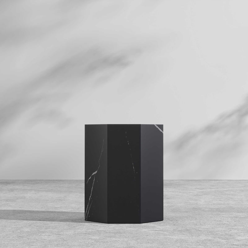 サイドテーブル|大理石模様 高級感 八辺形デザイン