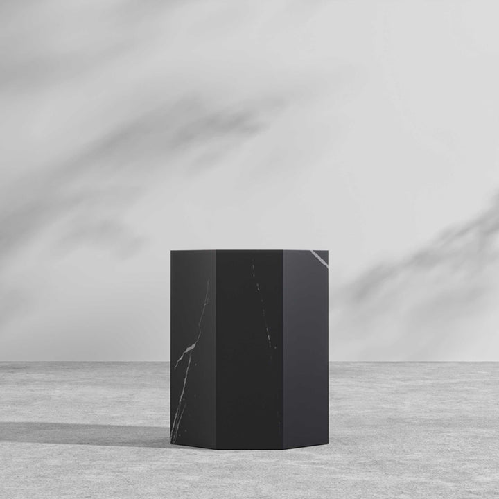 サイドテーブル|大理石模様 高級感 八辺形デザイン