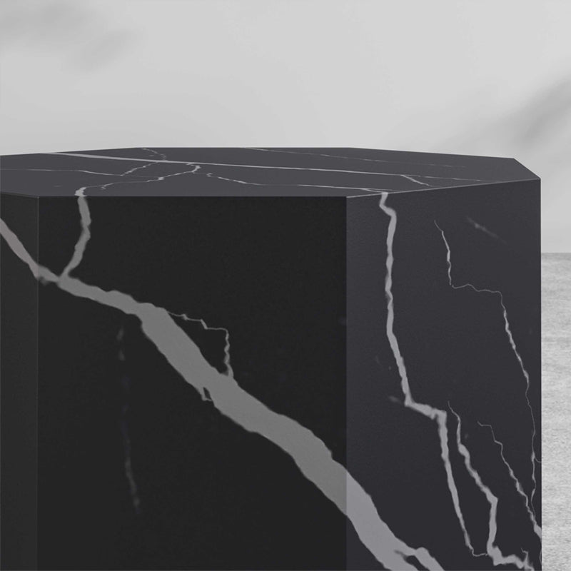 サイドテーブル|大理石模様 高級感 八辺形デザイン