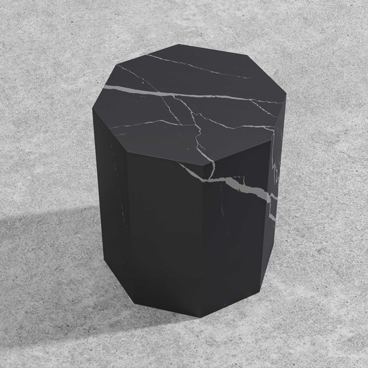サイドテーブル|大理石模様 高級感 八辺形デザイン