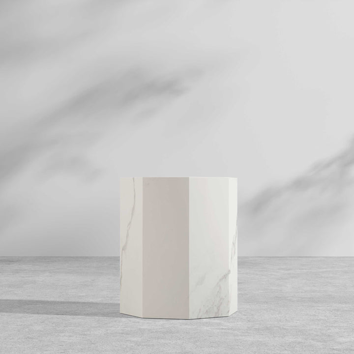 サイドテーブル|大理石模様 高級感 八辺形デザイン