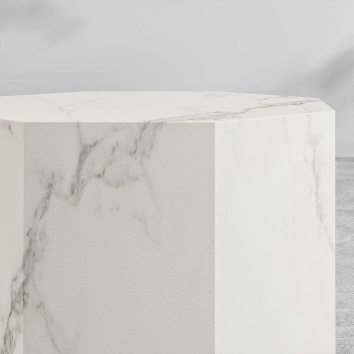 サイドテーブル|大理石模様 高級感 八辺形デザイン