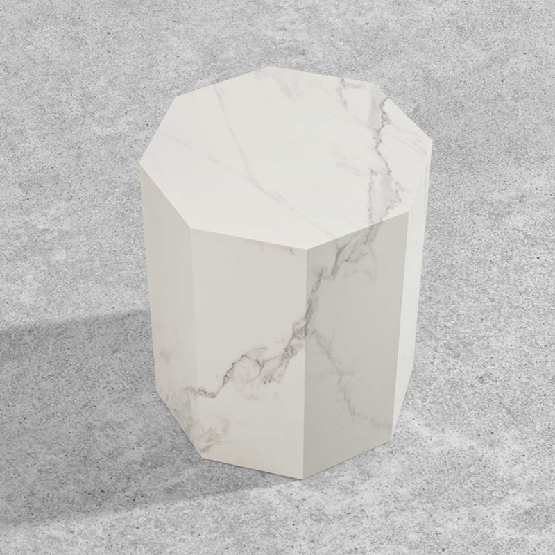 サイドテーブル|大理石模様 高級感 八辺形デザイン