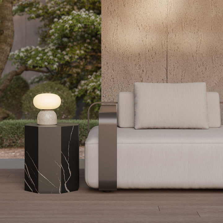 サイドテーブル|大理石模様 高級感 八辺形デザイン