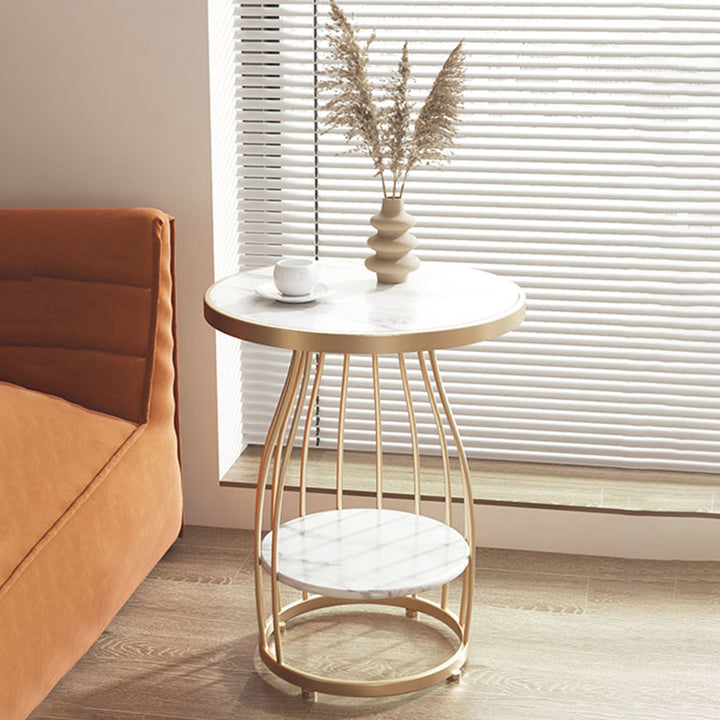 サイドテーブル| 大理石模様 エレガント 高級感