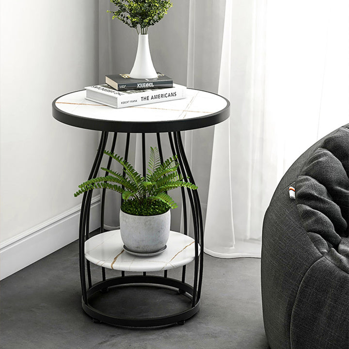 サイドテーブル| 大理石模様 エレガント 高級感