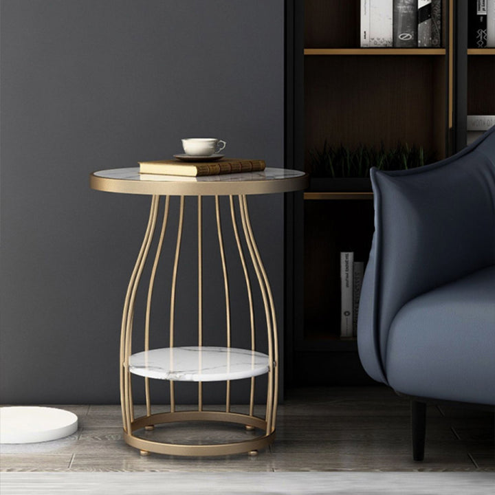 サイドテーブル| 大理石模様 エレガント 高級感