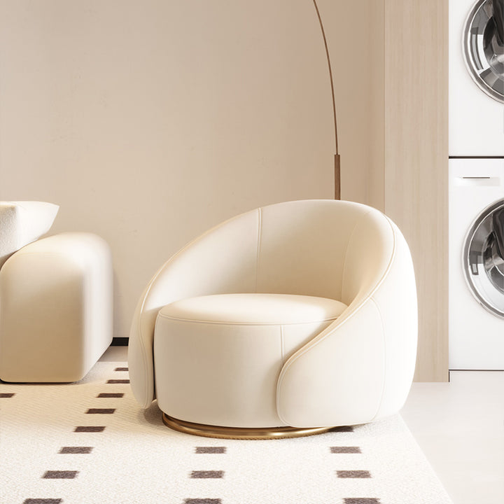 一人掛けソファ|クリーム風 モダンデザイン 高級感