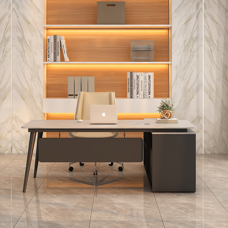 エグゼクティブデスク・社長机|シンプルデザイン L字型 選べる2色