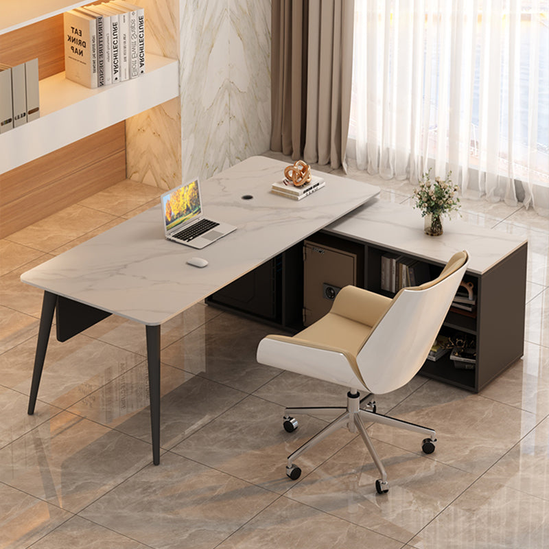 エグゼクティブデスク・社長机|シンプルデザイン L字型 選べる2色