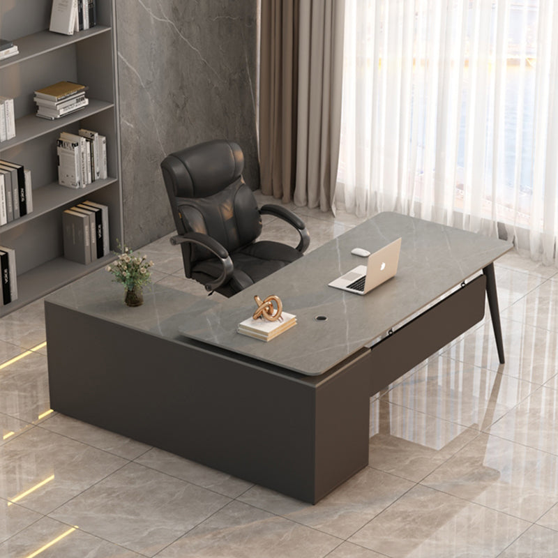 エグゼクティブデスク・社長机|シンプルデザイン L字型 選べる2色