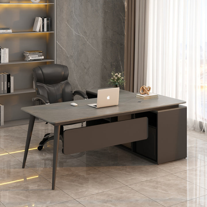 エグゼクティブデスク・社長机|シンプルデザイン L字型 選べる2色
