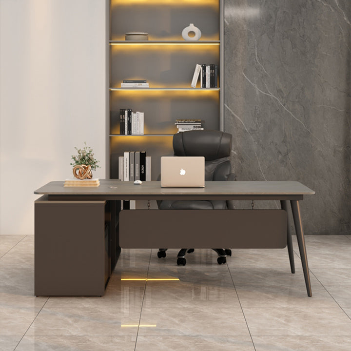 エグゼクティブデスク・社長机|シンプルデザイン L字型 選べる2色