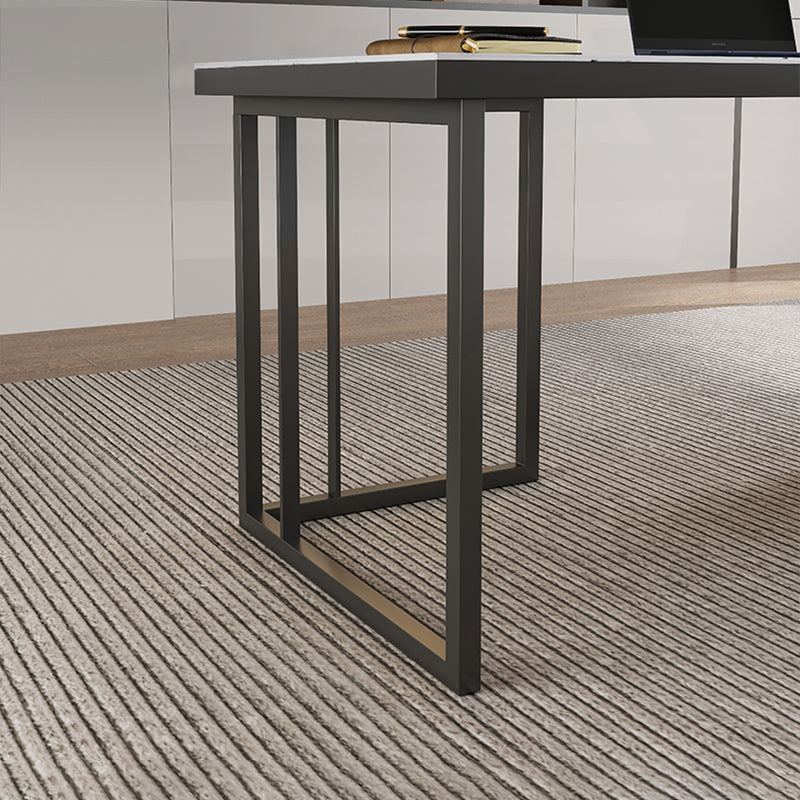 エグゼクティブデスク・社長机|L字型 マーブル柄 伸縮式テーブル