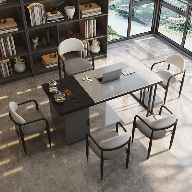 エグゼクティブデスク・社長机|シンプルモダン 高級感 茶盤付き