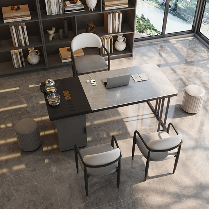 エグゼクティブデスク・社長机|シンプルモダン 高級感 茶盤付き