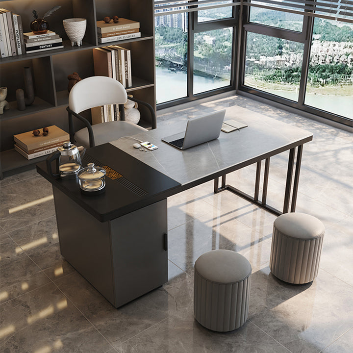 エグゼクティブデスク・社長机|シンプルモダン 高級感 茶盤付き