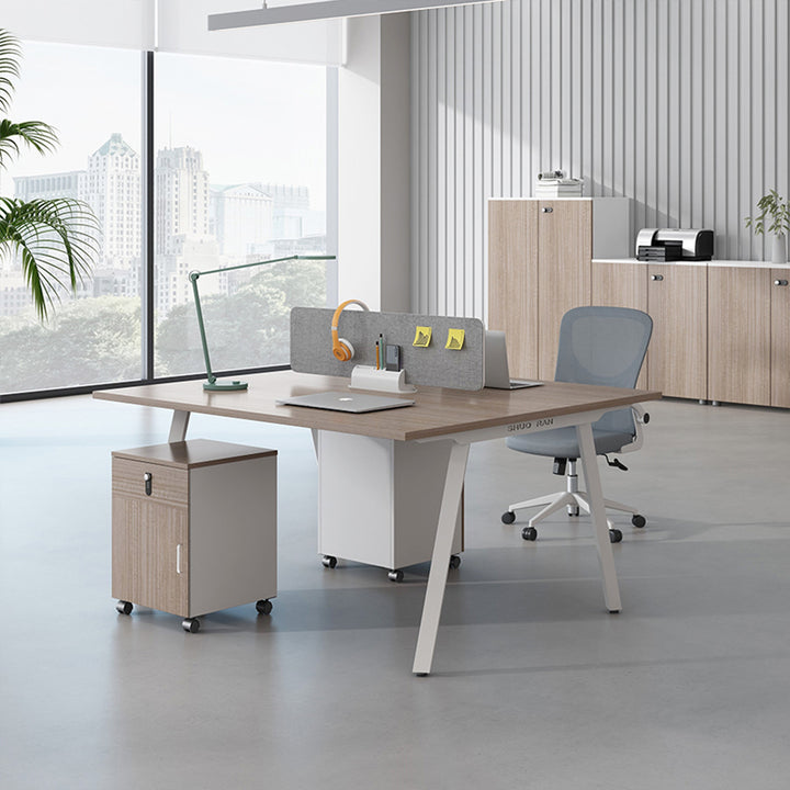 オフィスデスク・事務机|イタリア風 収納付き スチール脚