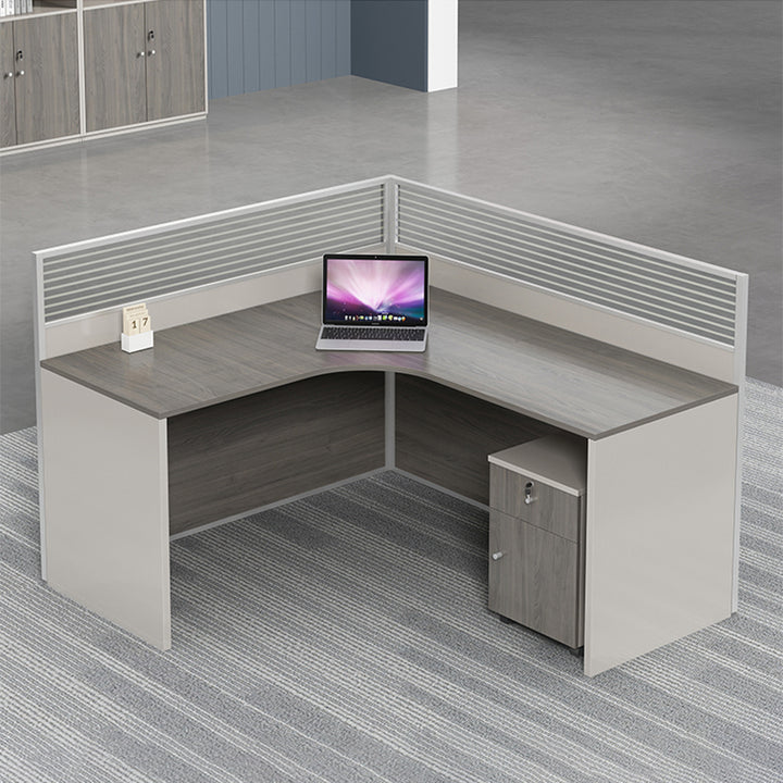 オフィスデスク・事務机|モダン L型 防音パネル付き