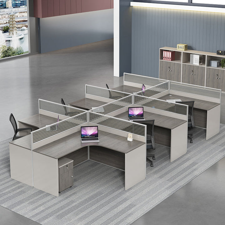 オフィスデスク・事務机|モダン L型 防音パネル付き