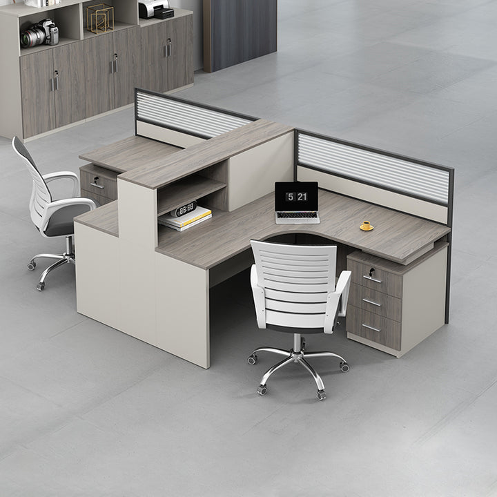 オフィスデスク・事務机|シンプル 防音ガラス付き モダン