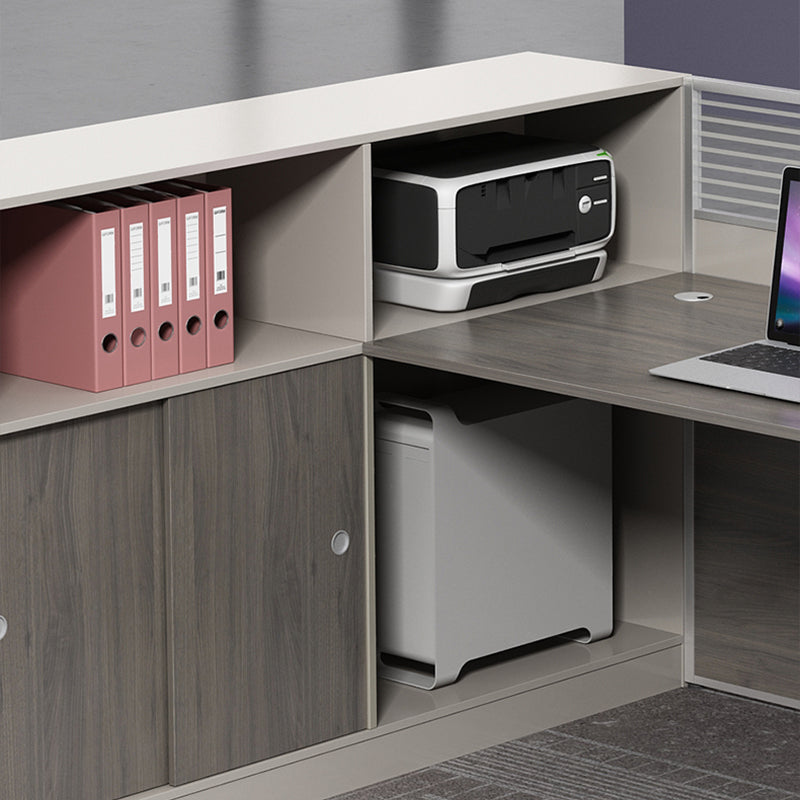 オフィスデスク・事務机|モダン風 デスクトップパネル付き