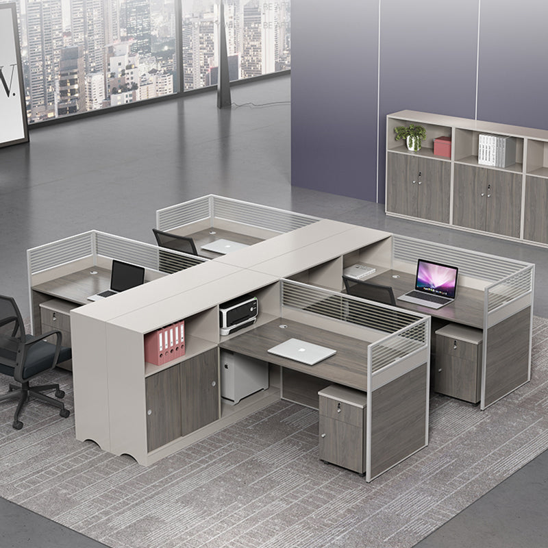 オフィスデスク・事務机|モダン風 デスクトップパネル付き