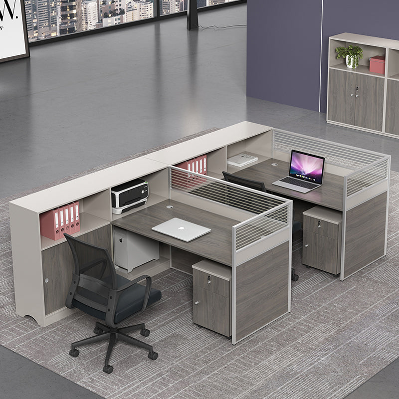 オフィスデスク・事務机|モダン風 デスクトップパネル付き