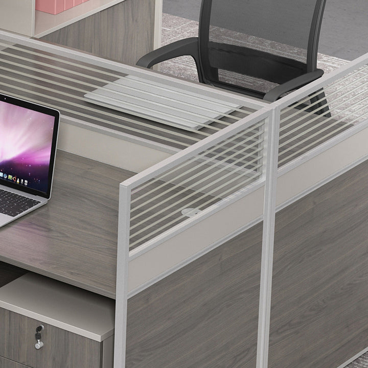 オフィスデスク・事務机|モダン風 デスクトップパネル付き