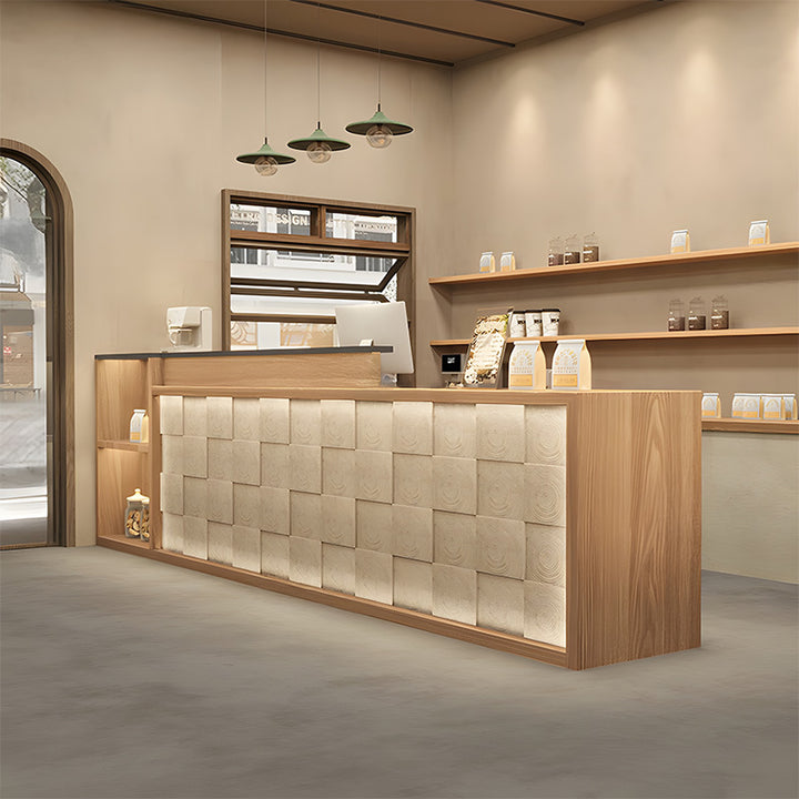 受付台｜年輪造型 高級感