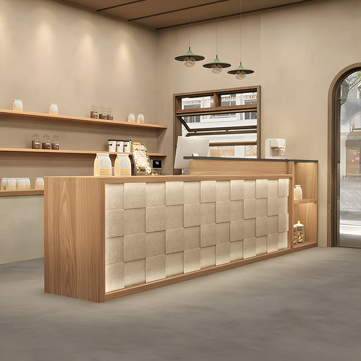 受付台｜年輪造型 高級感