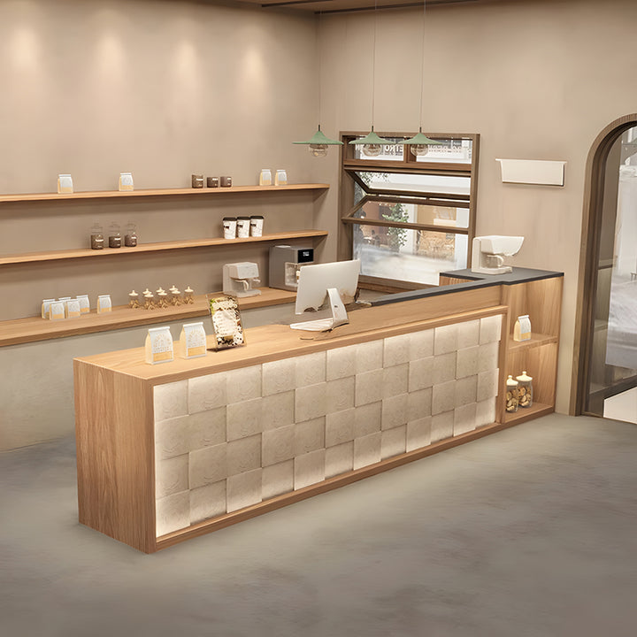 受付台｜年輪造型 高級感