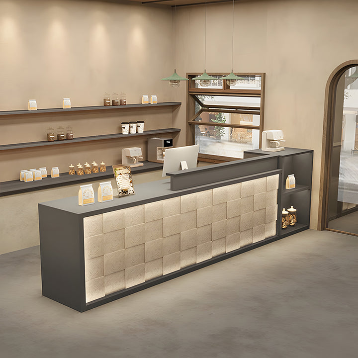 受付台｜年輪造型 高級感