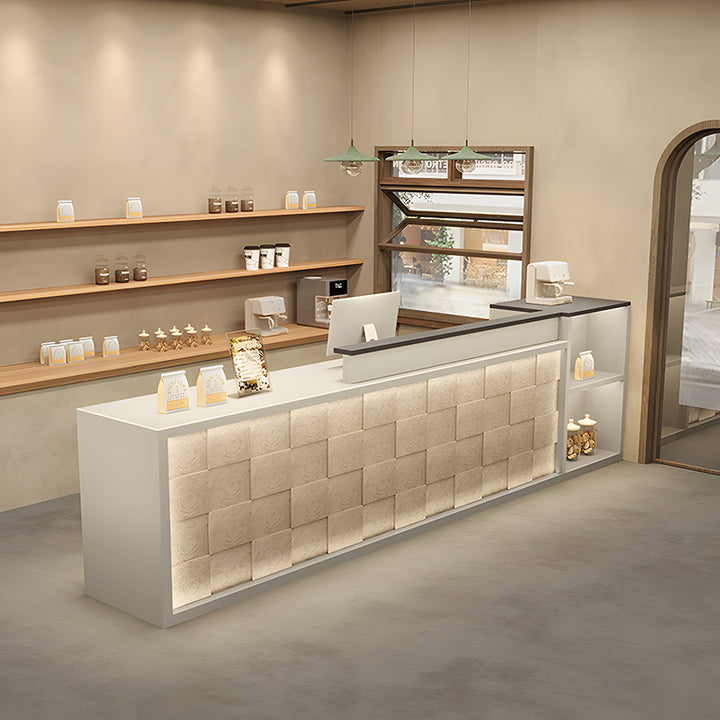 受付台｜年輪造型 高級感