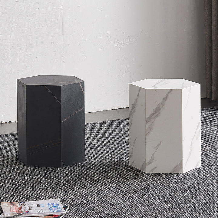 サイドテーブル｜大理石模様 高級感 八辺形デザイン