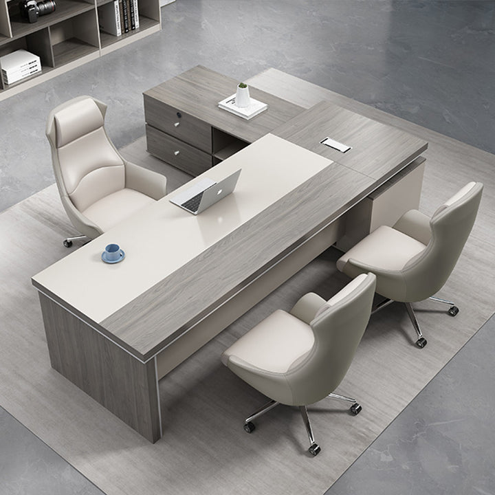 エグゼクティブデスク・社長机｜ L字デスク シンプルデザイン 社長室デスク