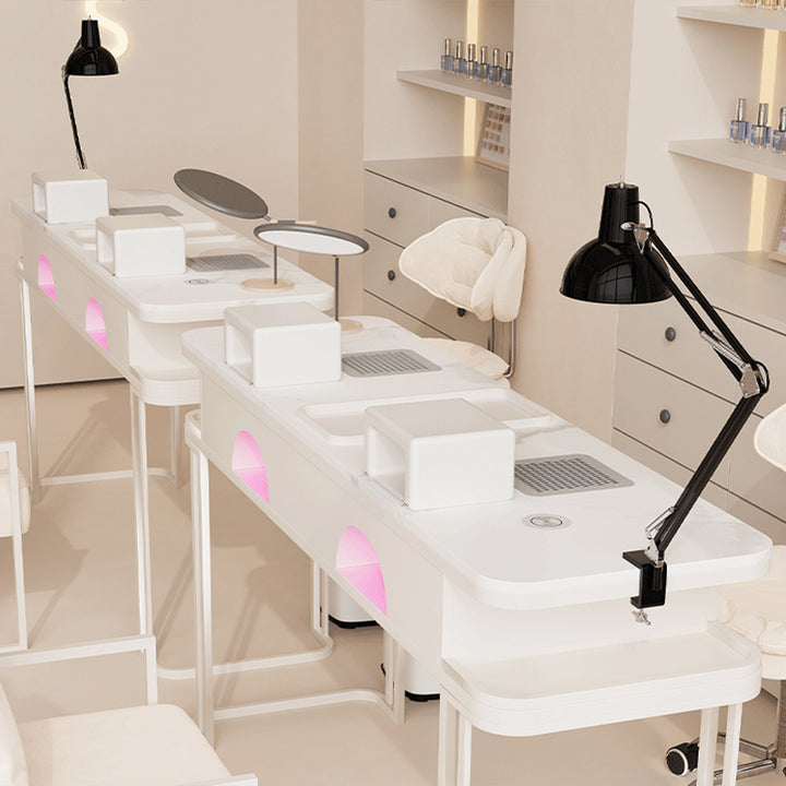 OFFINEO公式 | ネイルテーブル ルクスマーブル デザイン 選べる3色 エレガントなデザインで快適な作業スペースを提供するネイルテーブル