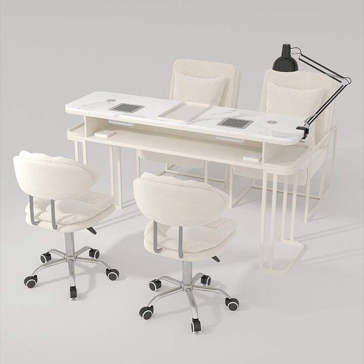 OFFINEO公式 | ネイルテーブル ルクスマーブル デザイン 選べる3色 モダンなデザインのネイルサロン用マルチファンクションテーブル